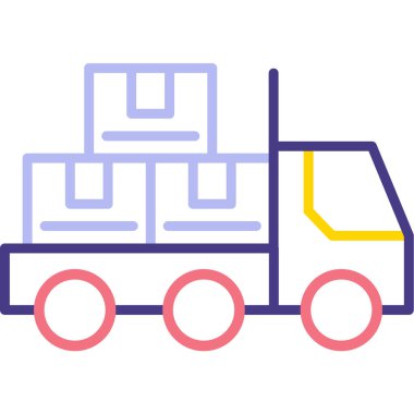 Kamyon. Web simgesi basit tasarım