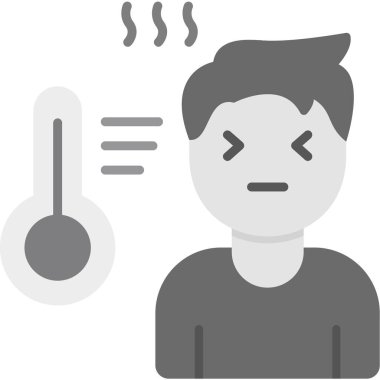 Ateş hastalığı simgesi katı bir tarzda