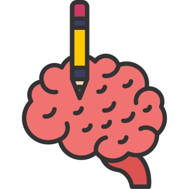 beyin ikonu vektör illüstrasyonu