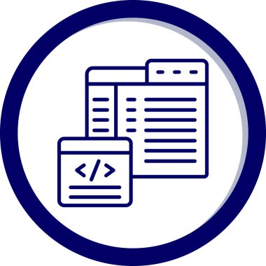 Kodlama simgesi, vektör illüstrasyonu