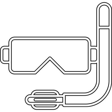 Dalış maskesi simgesi. Web için dalış maskesi vektör simgesinin özet çizimi