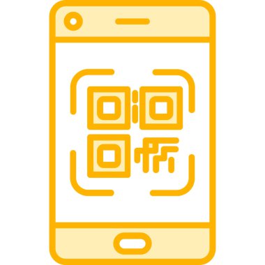 QR kod simgesi vektörü. mobil QR kod işareti. izole edilmiş sınır sembolü çizimi