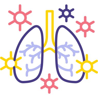 akciğer simgesi vektör illüstrasyonu