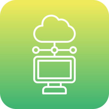 bulut hesaplama simgesi, vektör, illüstrasyon