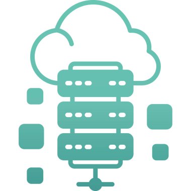 Bulut depolama simgesi. Web için sunucu vektör simgelerinin özet çizimi