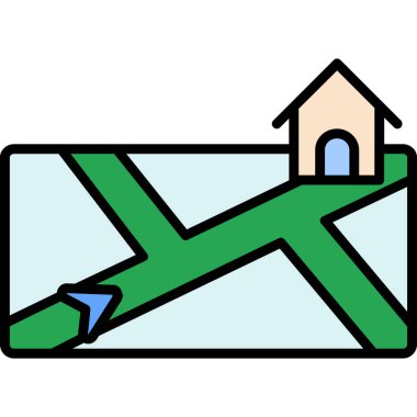 harita simgesi vektör illüstrasyonu