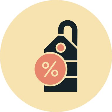 indirimli etiket düz simgesi, vektör, illüstrasyon