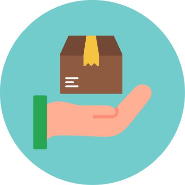 Paket vektör illüstrasyonuyla el