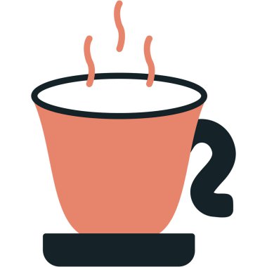 Bir fincan kahve, illüstrasyon, vektör, beyaz arka planda..