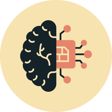 Beyin simgesi, vektör illüstrasyonu