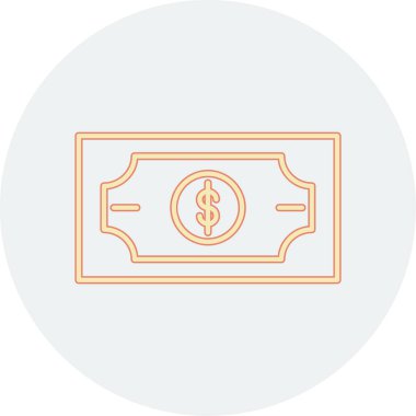 Bir dolar simgesinin vektör illüstrasyonu