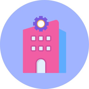 Bina. Web simgesi basit illüstrasyon