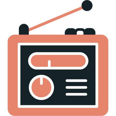 Bir radyo simgesinin vektör illüstrasyonu