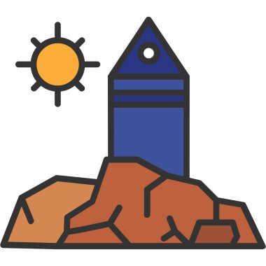 Volkan simgesi vektör illüstrasyonu