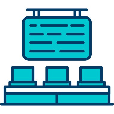 Ofis ikonu. Web için ofis vektör simgelerinin basit illüstrasyonu