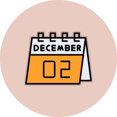 takvim düz ikon vektör illüstrasyonu