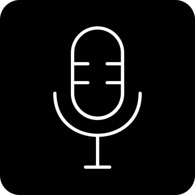 Mikrofon. Web simgesi basit illüstrasyon