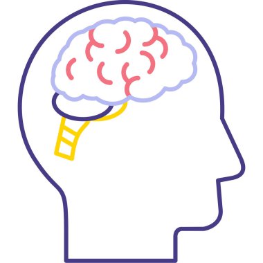 Beyin. Web simgesi basit illüstrasyon