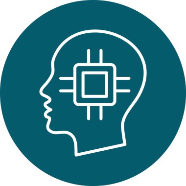 Beyin vektör simgesi modern basit illüstrasyon