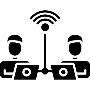 Uzak Erişim web simgesi, vektör illüstrasyonu