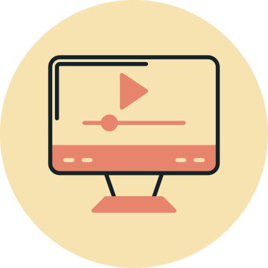 ekran simgesi, vektör illüstrasyonunu izle