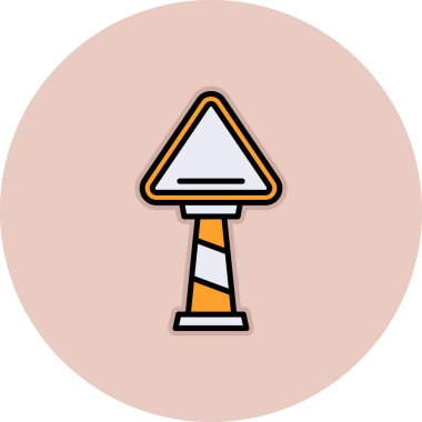 Trafik konisi simgesi vektör çizimi