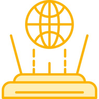 İnternet yönlendirici web simgesi, basit vektör illüstrasyonu