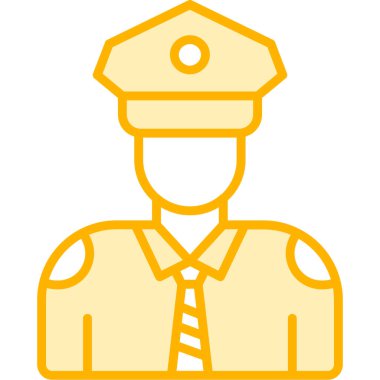 Polis memuru ikonu. Web için subay vektör simgelerinin özet çizimi