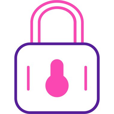 Asma kilit. Web simgesi basit illüstrasyon