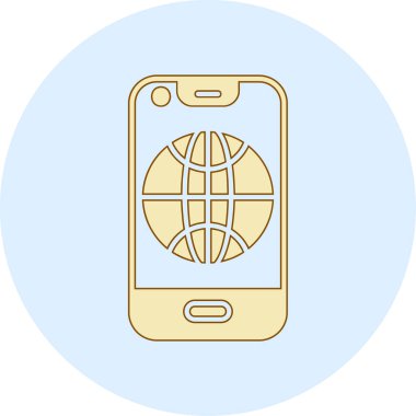 akıllı telefon küresel simge vektör illüstrasyon tasarımı ile