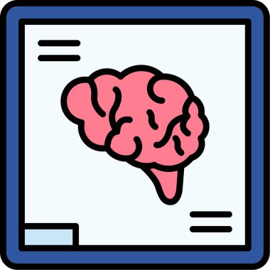 Beyin. Web simgesi basit illüstrasyon