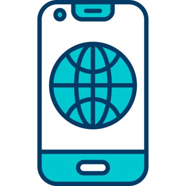 global internet modern ikon vektör illüstrasyonu