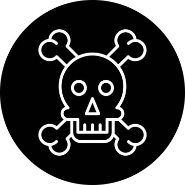 kafatası simgesi, vektör illüstrasyonu