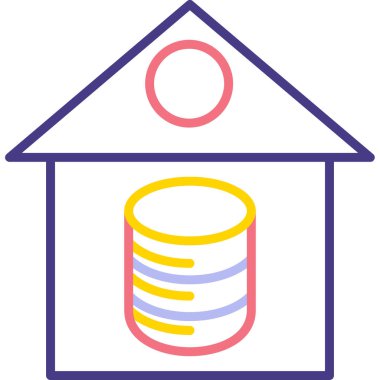 Bina. Web simgesi basit illüstrasyon