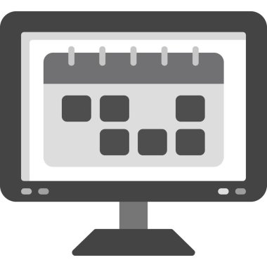 bilgisayar monitörü, web simgesi, basit vektör illüstrasyonu