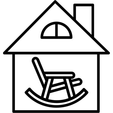 Eve. Web simgesi basit illüstrasyon