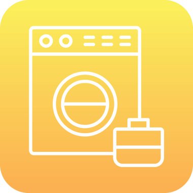 Çamaşır makinesi simgesinin vektör illüstrasyonu