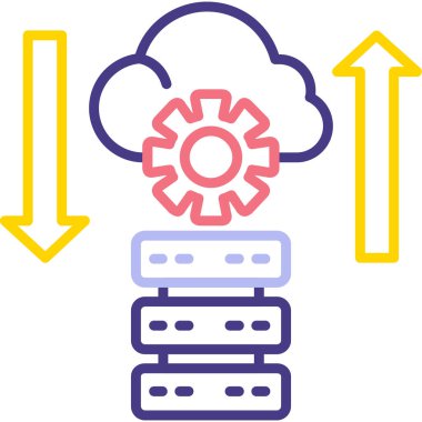 Bulut deposu. Web simgesi basit illüstrasyon