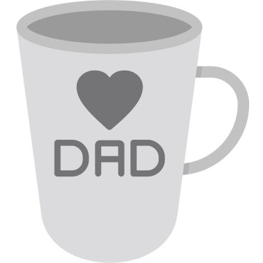 Mesajlı vektör kupası baba. Sevgililer Günü için vektör illüstrasyonu.