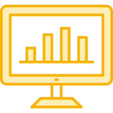 grafik ile bilgisayar monitörü, grafik vektör illüstrasyonu