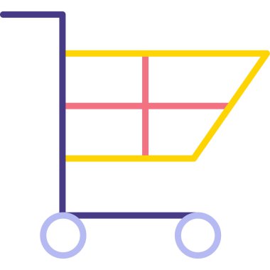 Sepet simgesinin vektör illüstrasyonu