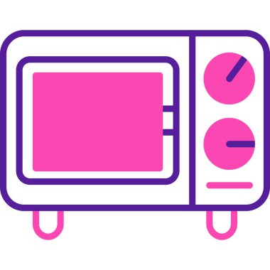 Mikrodalga fırın simgesinin vektör çizimi