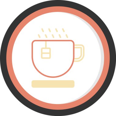 Çay düz vektör simgesi