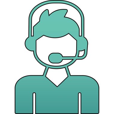 Müşteri hizmetleri ikonu. Web tasarımı için ana hatlı müşteri servis vektör simgesi