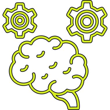 Beyin. Web simgesi basit tasarım