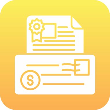 belge düz simgesi sarı arkaplanda izole