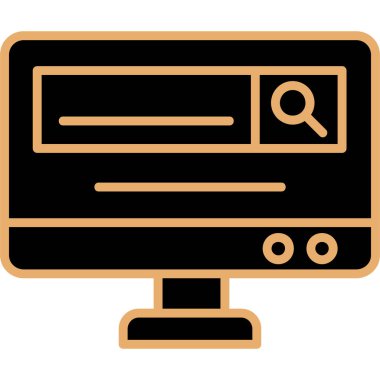 Bilgisayar monitörü. Web simgesi tasarımı illüstrasyonu