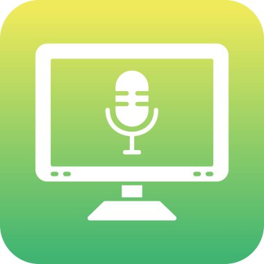 Moda Biçimli Mikrofon Simgesi İzole Arkaplan