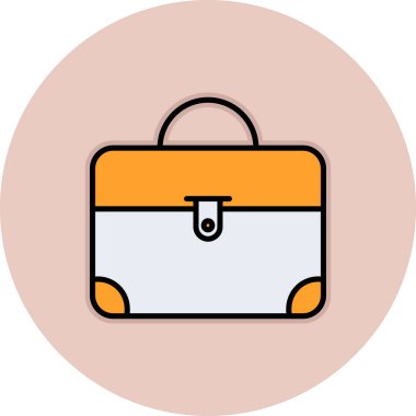 Bir bavul simgesinin vektör illüstrasyonu