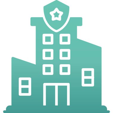 Otelde. Web simgesi basit illüstrasyon